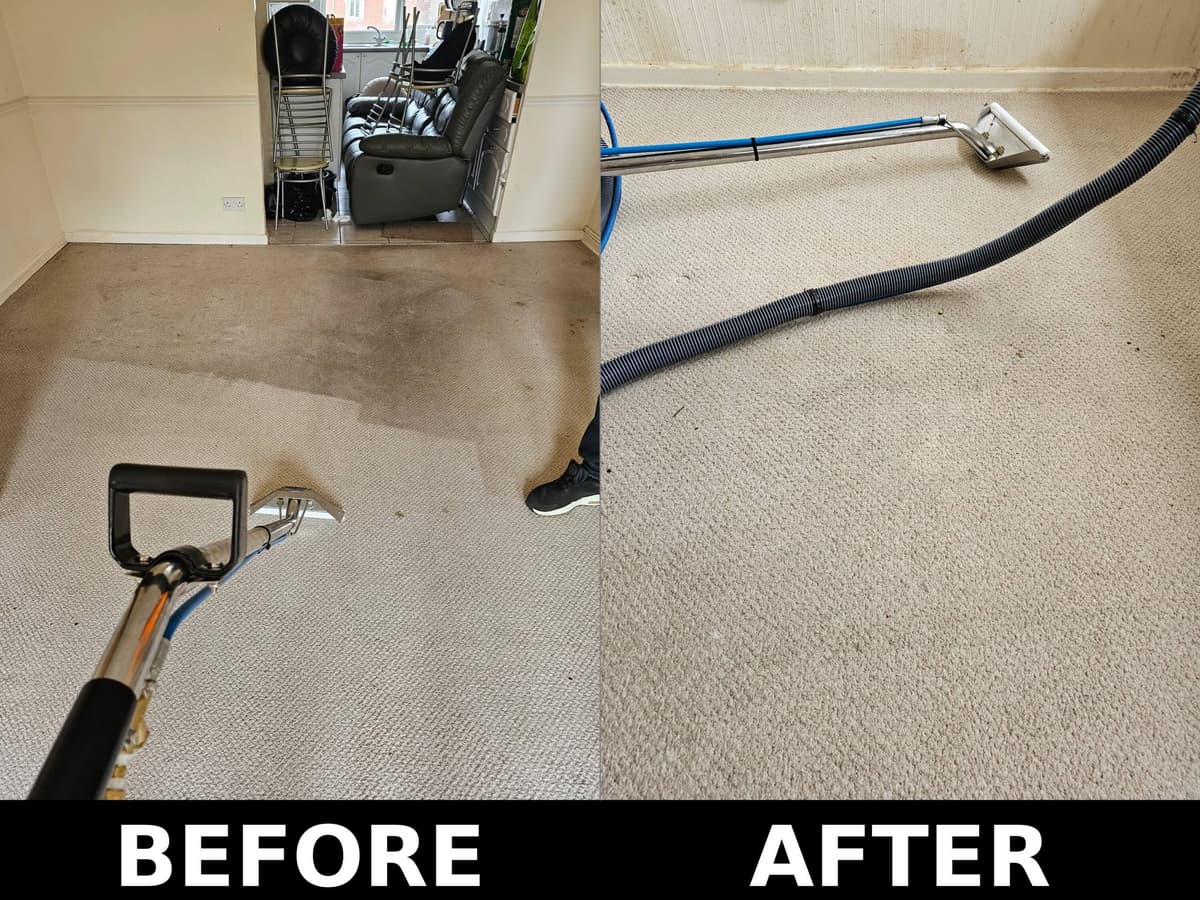 Before and after upholstery cleaning